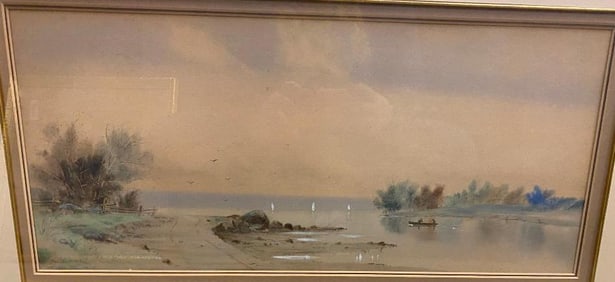 Seth Jones 1892 Watercolor Conesus Lake Outlet