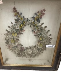 Framed Victorian Flower Wreath