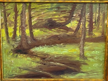Howard D. Beach Oil on Board Landscape 1930