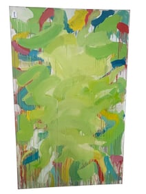 Robert Lyall Flock Oil on Canvas Garden Abstract c.1979