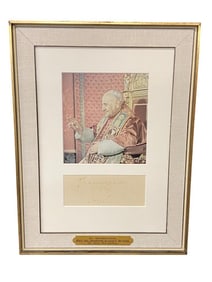 Pope John XXIII Framed Autograph and Photo