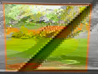 Ron Chretien O.F.M. Impressionist Painting of a Golf Course Oil on Canvas