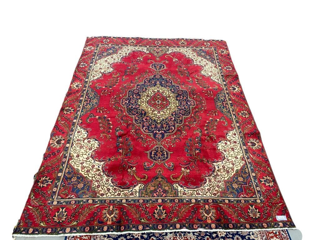 Room Size Persian Handmade Oriental Rug: Room Size Persian Handmade Oriental Rug. Approx. 8' 11" x 12' 4".