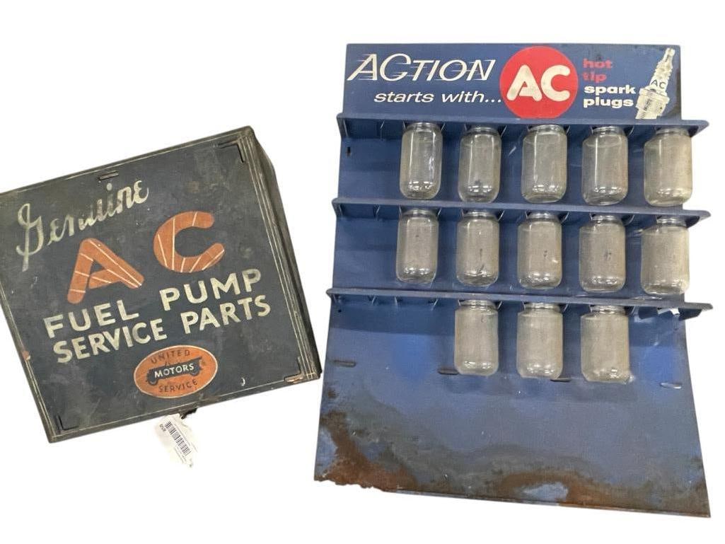 2 AC Advertising Parts Displays: 2 AC Advertising Parts Displays. Approx. 18 x 24 and 14.5 x 12.5 x 6 inches.