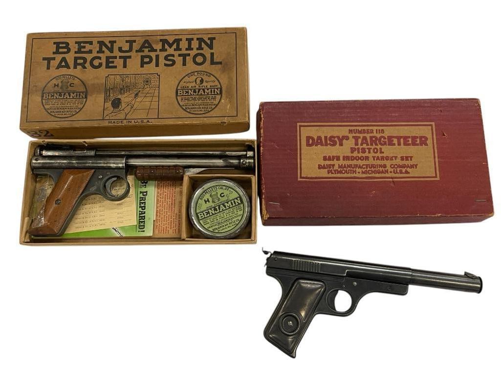 Benjamin Target Pistol and Daisy Targeteer in Original Boxes: Benjamin Target Pistol and Daisy Targeteer in Original Boxes with paperwork, etc.