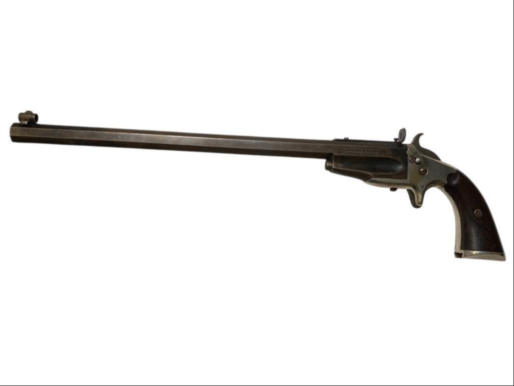 Frank Wesson Model 1870 Antique Black Powder Pocket Rifle: Frank Wesson Model 1870 Antique Black Powder Pocket Rifle, serial #360, 12" barrel, total approx. 16" l
