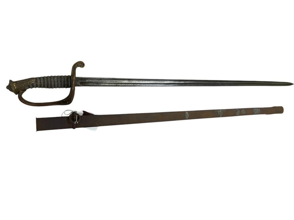 Civil War Era Sword dated 1860: Civil War Era Sword dated 1860, with name. Approx. 40 inches.