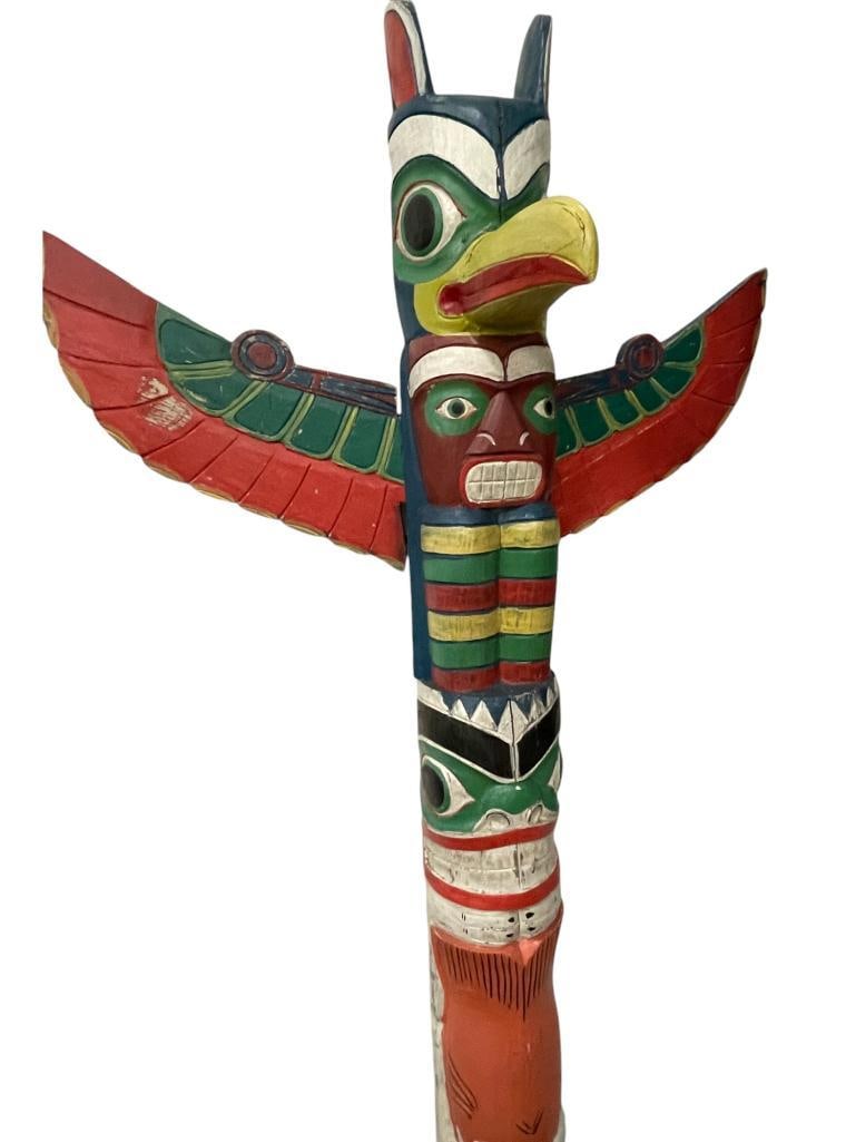 Northwest Coast Totem Pole: Northwest Coast Totem Pole. Approx. 36" x 6' 7".