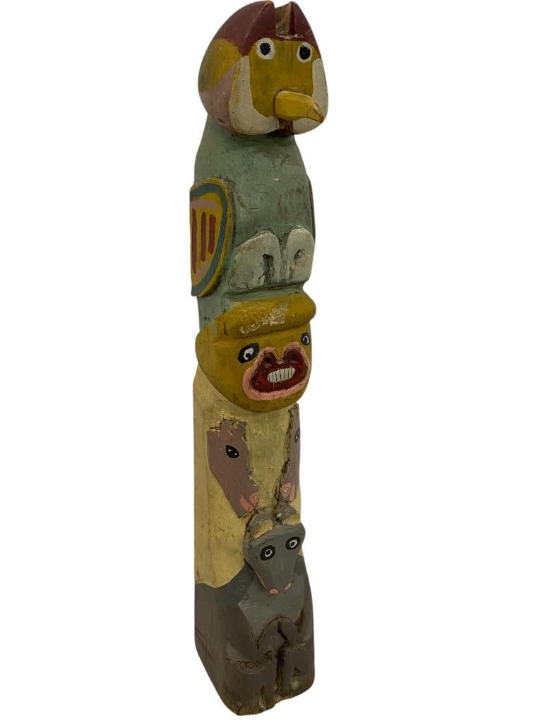 Northwest Coast Totem Pole: Northwest Coast Totem Pole. Approx. 3.5 x 20 inches.