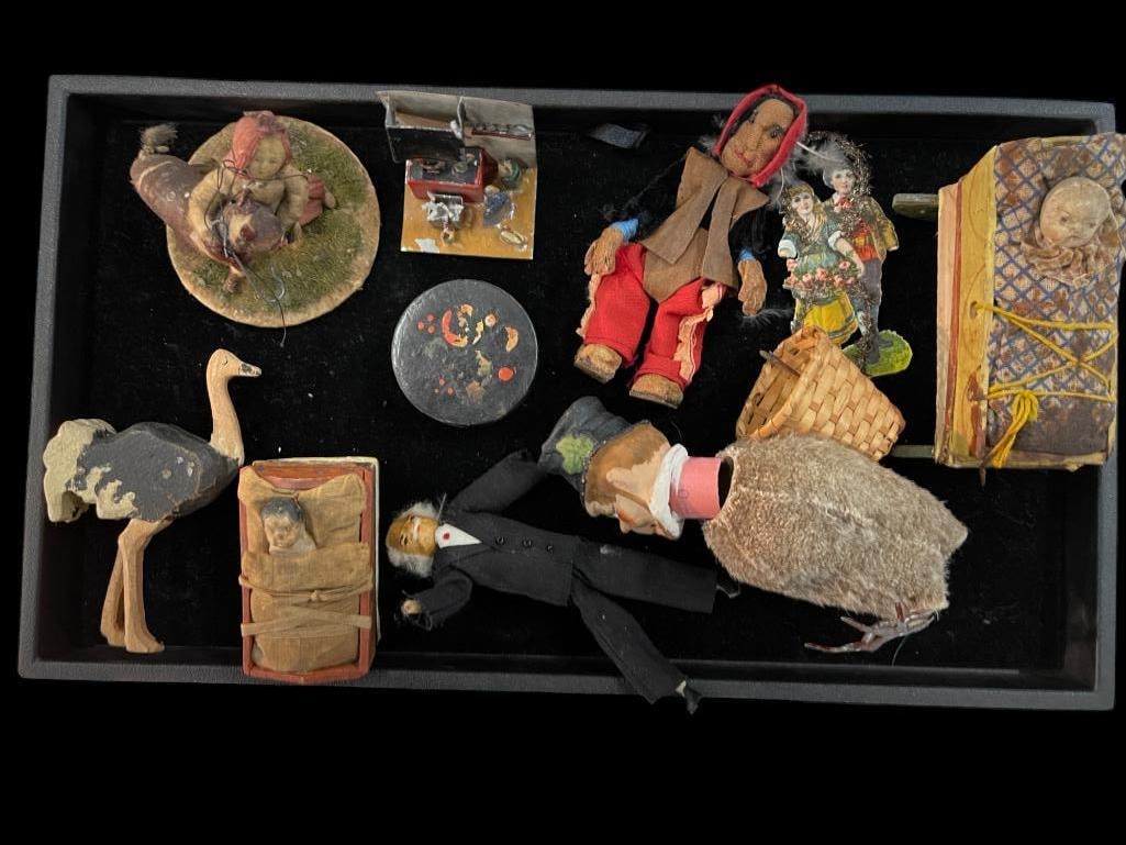 Mixed Group of Small Dolls, Christmas Ornaments, Ostrich etc (1 of 4)