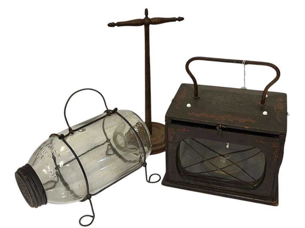 Early Wood Stenciled Box Lantern (1 of 8)