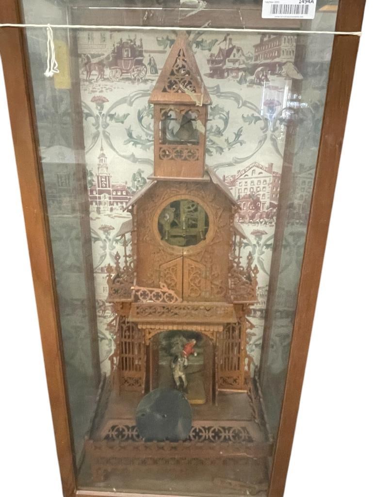 Waterbury Clock in Tall Gingerbread Steeple Case (1 of 7)