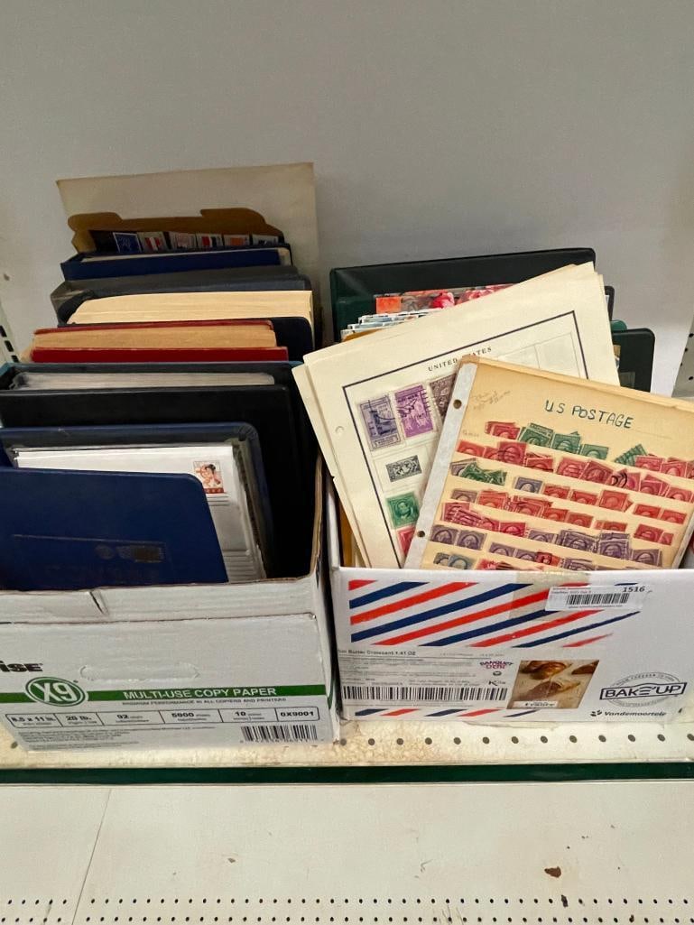 2 Boxes of Loose Sheets, Binders, U.S. and Foreign Stamps (1 of 18)