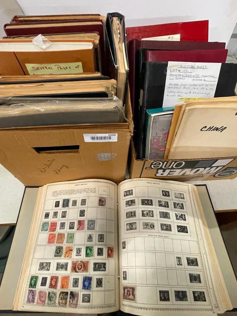 2 Boxes Mostly Foreign Albums and Stock Books (1 of 18)