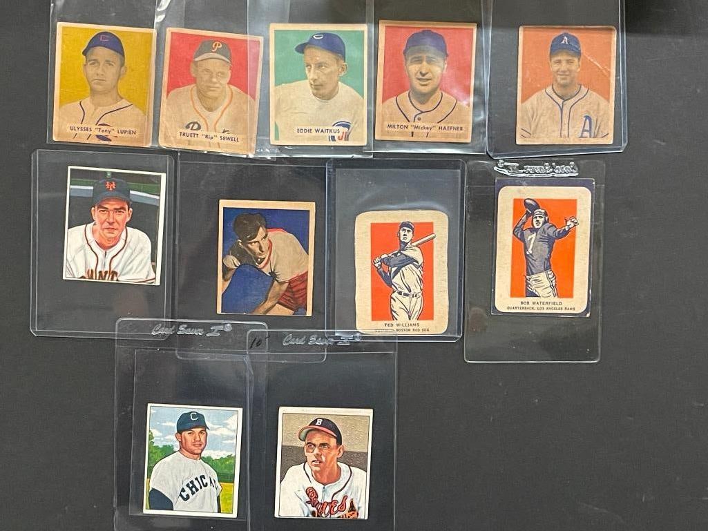 1949 1950 Bowman Cards, Ted Williams, Bob Waterfield (1 of 7)