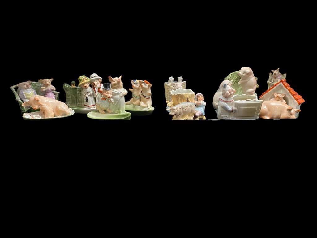 11 German Fairing Pig Couples Figurines (1 of 9)