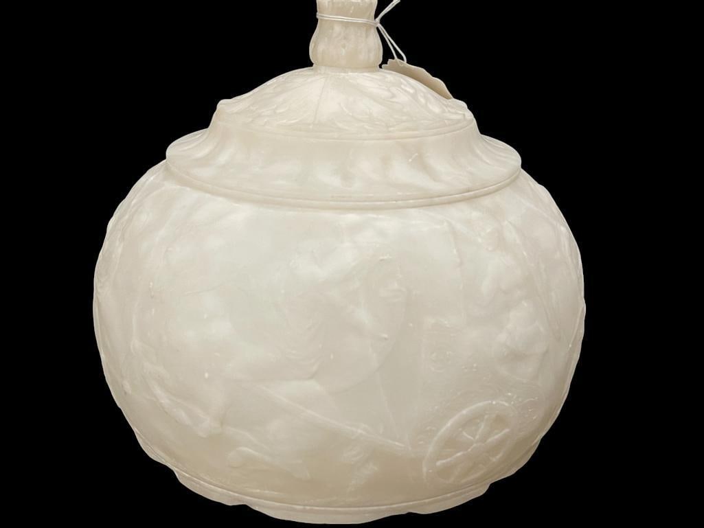 Alabaster Shade with Horse and Chariot Decoration (1 of 4)