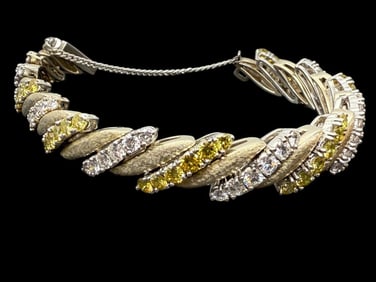 14k Gold and Platinum Bracelet with Diamonds