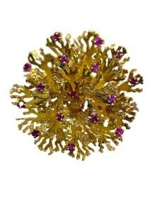 18k Gold and Ruby Tiffany & Co Pin