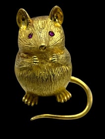 14k Gold Tiffany & Co Mouse