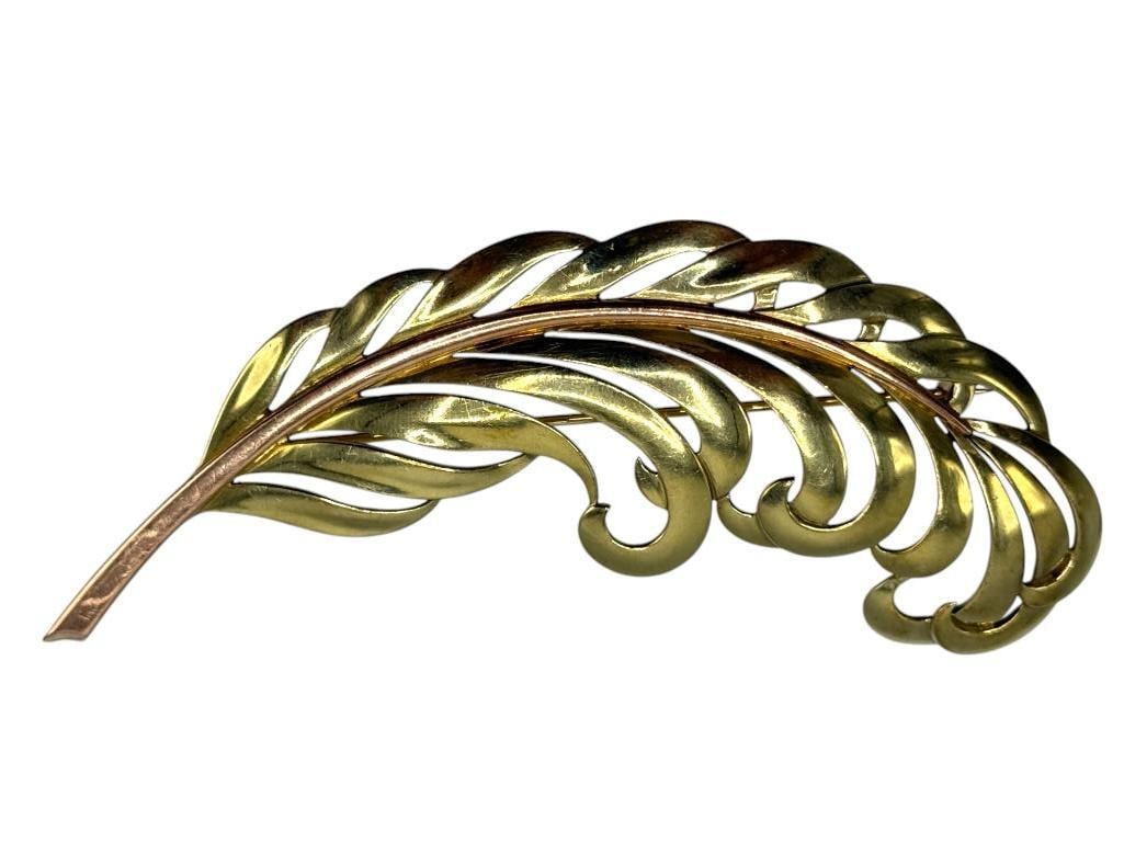 14k Gold Feather Pin (1 of 3)