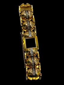 14k Gold and Diamond Watch Bracelet