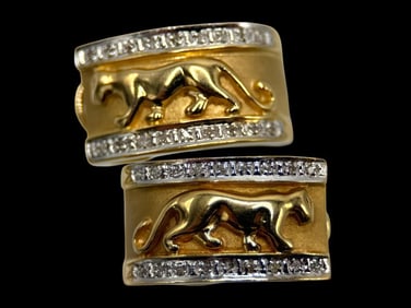 14k Gold Jaguar Earrings