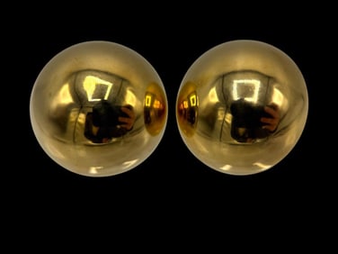 18k Gold Half Dome Earrings