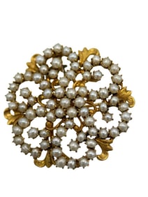 14k Gold Pin with Seed Pearls