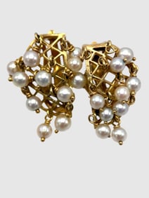 14k Gold and Pearl Earrings