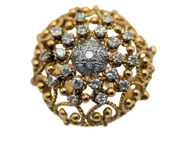 18k Gold and Diamonds Dome Ring