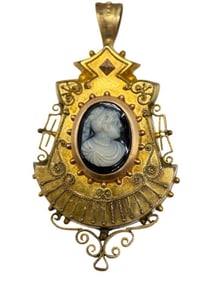 Gold Victorian Cameo Pendant