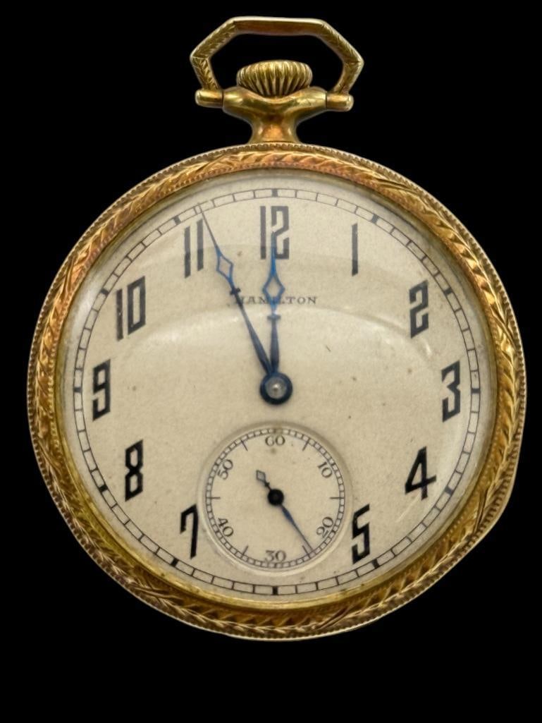 14k Hamilton Pocket Watch 17 Jewels (1 of 10)