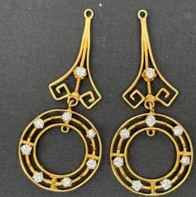 14k Gold and Diamond Earrings