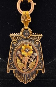 14k Gold Chain with Victorian Pendant Locket