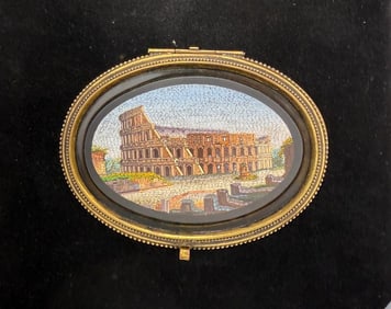 Fabulous Micro Mosaic of the Colosseum Bureau Box