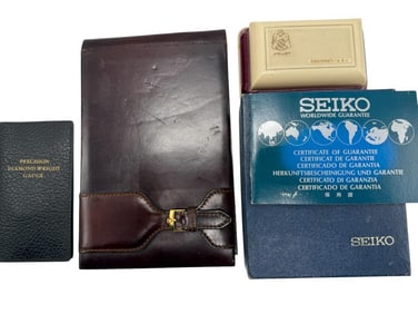 Vintage Rolex Leather Notepad, Gruen Watch Box and more