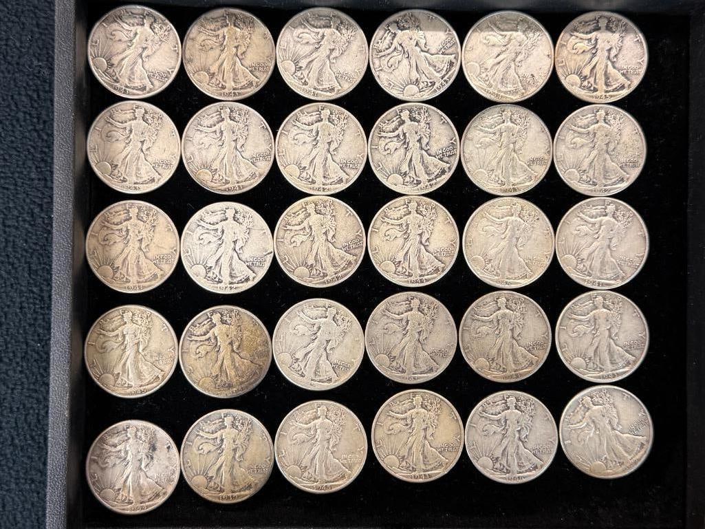 Group of Silver Walking Liberty Half Dollars (1 of 2)
