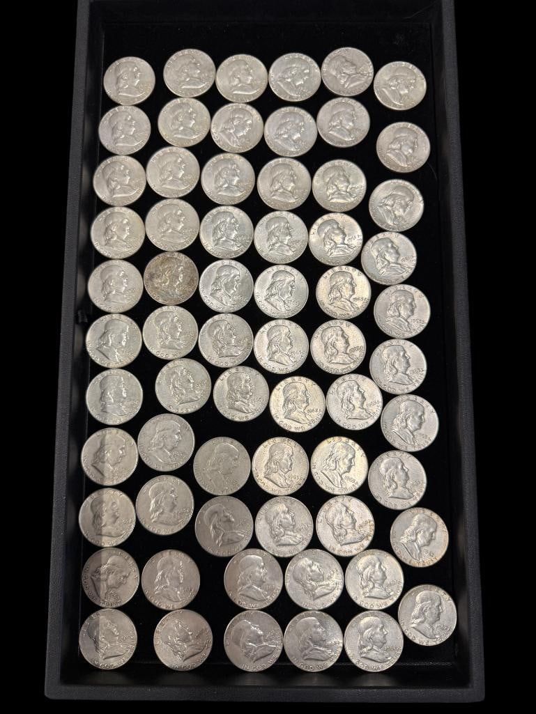 Large Group of Franklin Half Dollars (1 of 4)