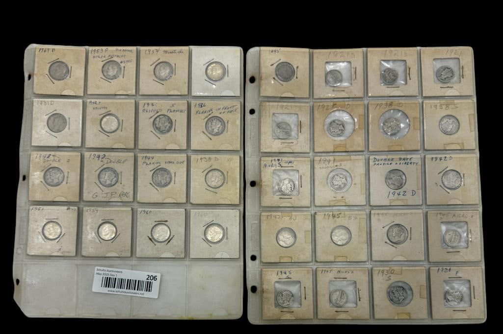 Group of Roosevelt and Mercury Silver Dimes (1 of 6)