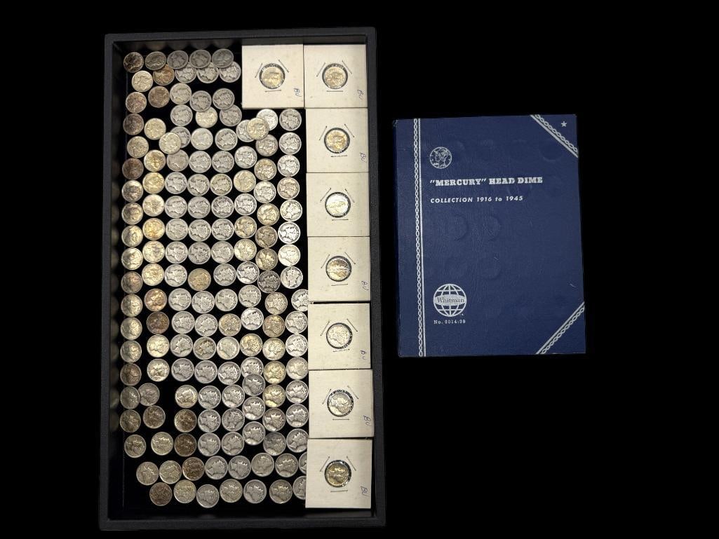 Large Group of Mercury Silver Dimes (1 of 9)