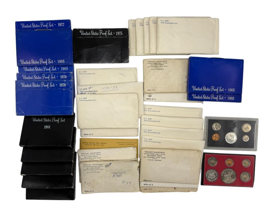 1960's, 70's and 80's U.S. Mint Proof and Uncirculated Sets (1 of 19)