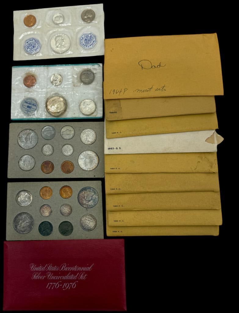 Group of 1960's Silver Proof Sets, Bicentennial Silver Set etc (1 of 10)