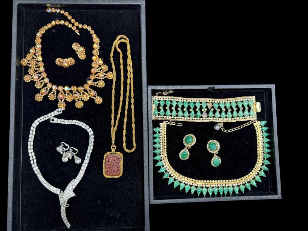 Costume Jewelry Bracelets, Earrings and Necklaces: Costume Jewelry Bracelets, Earrings and Necklaces. Including pieces by Hobe and Kramer.