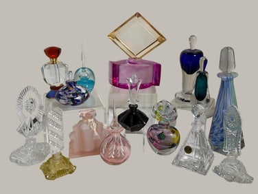 Group of Art Glass Perfume Bottles