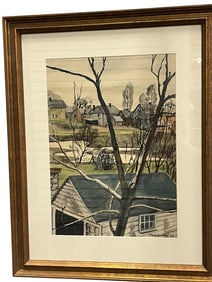 Martha Burchfield 1943 signed Watercolor
