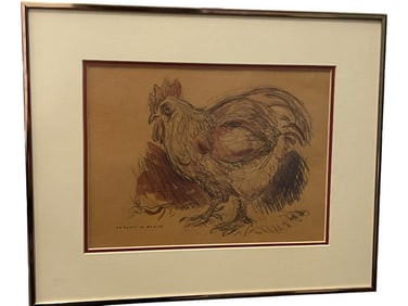 Robert N. Blair signed Watercolor of a Chicken