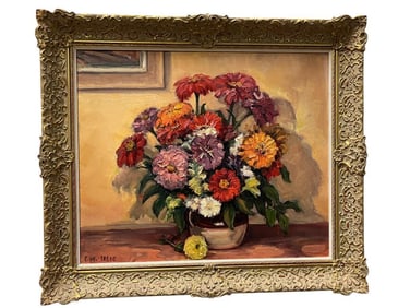 Carl Illig signed Oil on Board, Still Life