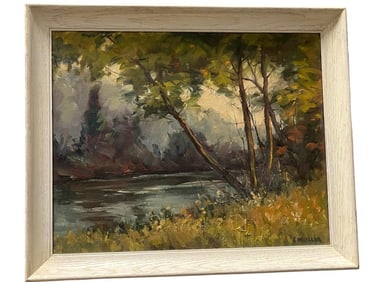 Carl Illig signed Oil on Board, Landscape