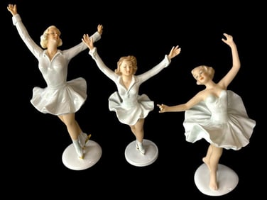 Wallendorf Porcelain Figure Skaters and Ballet Dancer